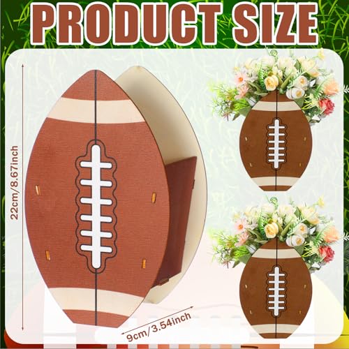 Cinnvoice 6 Pcs Football Wooden Centerpieces for Table - style: Football