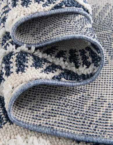 Rugs.com Boho Collection Rug – 4 Ft Runner Blue Medium-Pile Rug Perfect for Hallways, Entryways - color: Blue, size: 2' x 4' Runner