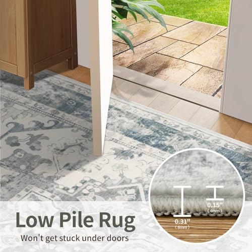 Rugxara Area Rugs 5x7, Washable Rugs for Living Room,Bedroom,Blue Rug - color: Blue & Grey, size: 5' x 7' (Rectangular)