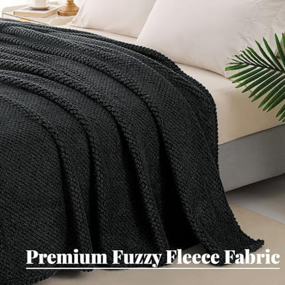 Whale Flotilla Extra Large Soft Fleece Throw Blanket for Couch - color: Black, size: Throw(50x70 In)
