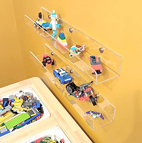 2 Packs 24 inches Clear Acrylic Shelves,Book Shelf for wall - color: 24in-clear
