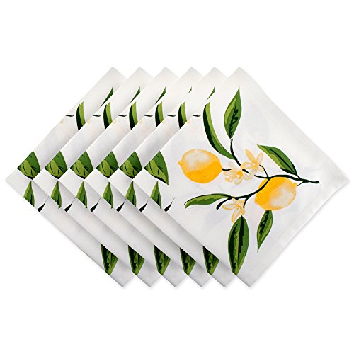 DII Lemon Bliss Tabletop Collection, Napkin Set, 6 Piece - size: 20" x 20" (Set of 6)