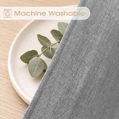 Gray Sheer Linen Curtains for Living Room Bedroom 84 Inches Long - color: Grey, size: 52"W x 84"L (Pack of 2)