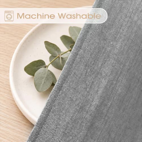 Gray Sheer Linen Curtains for Living Room Bedroom 72 Inches Long - color: Grey, size: 52"W x 72"L (Pack of 2)