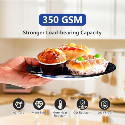 96 Pcs Bruh 7th Birthday Party Decorations for Boys, Serves 24 - style: Black Blue Bruh 7th Plates