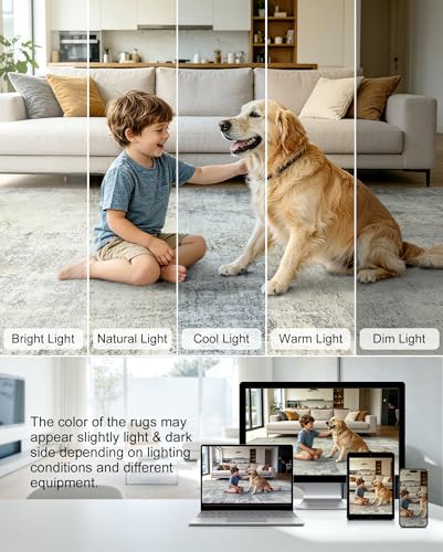 Washable Area Rug Living Room Rugs 8X10 - Neutral Modern Abstract Rugs Soft Carpet with Non Slip Backing for Under Dining Room Table, Bedroom, Home, Office, Brown Grey - color: Brown Grey, size: 8' x 10' (Rectangular)