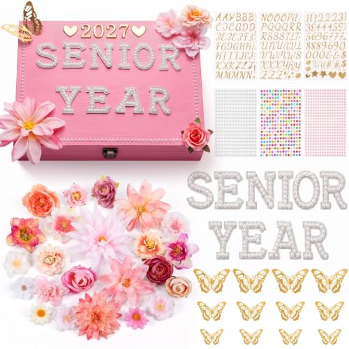 Yousoontic 2027 Senior Memory Keepsake Box and DIY Accessories,Pink - color: Pink