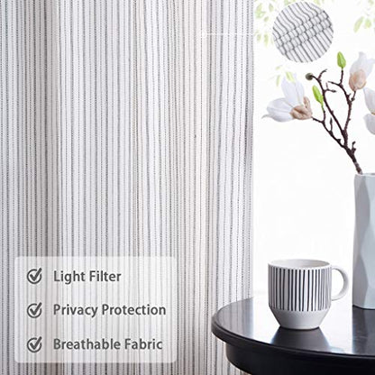 SXZJTEX Black White Striped Valance Curtain Kitchen Bathroom 54W x 15L - color: Black, size: 54"W x 15"L (Pack of 1)