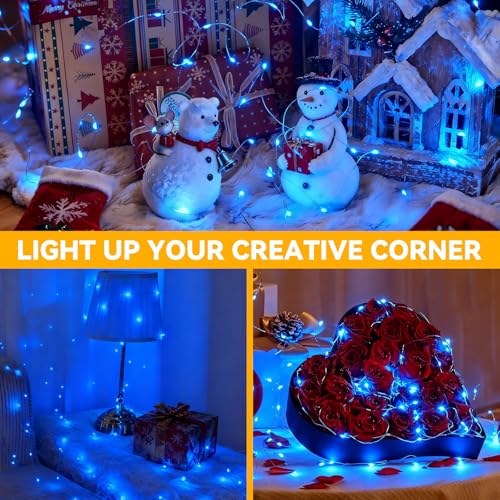 Twinkle Fairy Lights 8 Modes with Remote and Timer 33ft 100LED - color: Blue, size: 1 Pack