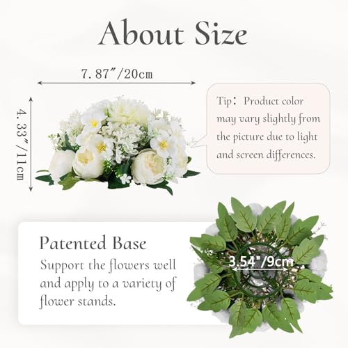 Flower Balls Centerpieces for Tables: White Silk Rose, 10Pcs - color: White, size: 10 PCS