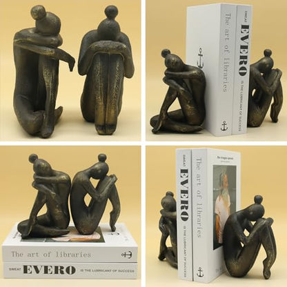 Lukitas Unique Decorative Girl Thinker Bookends, Book Holder, Resin 6.5'' - color: Bronze
