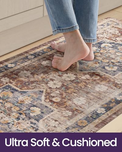 DEXI Kitchen Floor Mats Cushioned Anti Fatigue Runner Rug, 24x59 Reddish - color: Brown, size: 59"L x 24"W x 0.4"Th