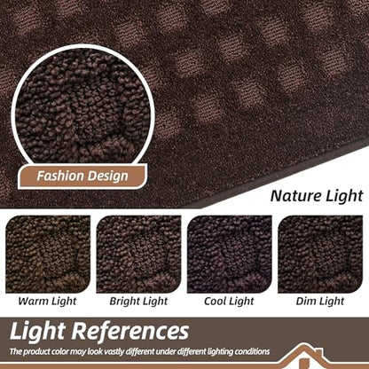 BEQHAUSE Dirt Trapper Door Mats 32"x48", Non Slip Washable, Dark Brown - color: Dark Brown, size: 32" X 48" (Rectangular)