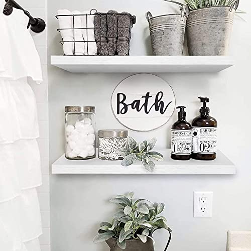 QEEIG Bathroom Long Floating Shelves for Wall (White, Set of 2, 23.6") - color: C. White, size: 23.6"