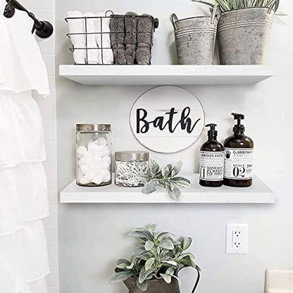QEEIG Bathroom Long Floating Shelves for Wall (White, Set of 2, 23.6") - color: C. White, size: 23.6"