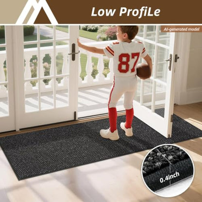 COSY HOMEER Hallway Runner Rugs Non-Slip Washable 2'7"x10' Black - color: Black, size: 2'7" x 10'