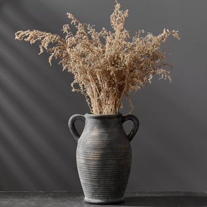 Vaseking Ceramic Rustic Vase, 9.8 inch Farmhouse Vases Home Decor, Bronze - color: Bronze