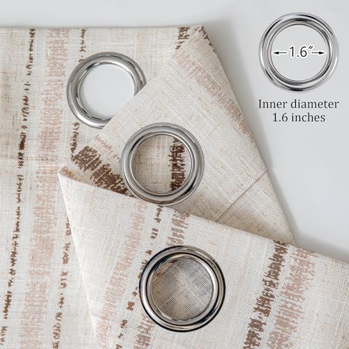 MYSKY HOME Farmhouse Striped Linen Curtains for Bedroom 52x63,2 Panels - color: Taupe, size: 52"W x 63"L (Pack of 2)