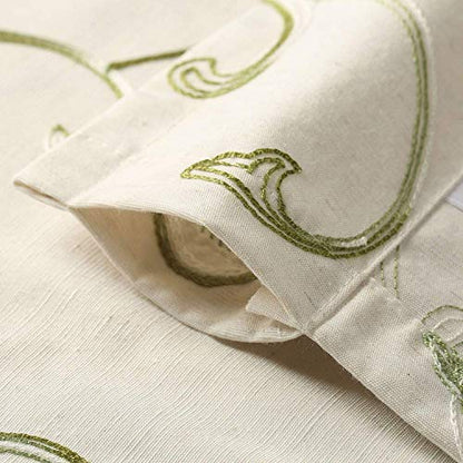 VOGOL Vines Embroidered Curtains Valance, Rod Pocket Valances for Windows, 52 x 18 Inch, Grass Green - color: Green, size: 52"W x 18"L (Pack of 1)