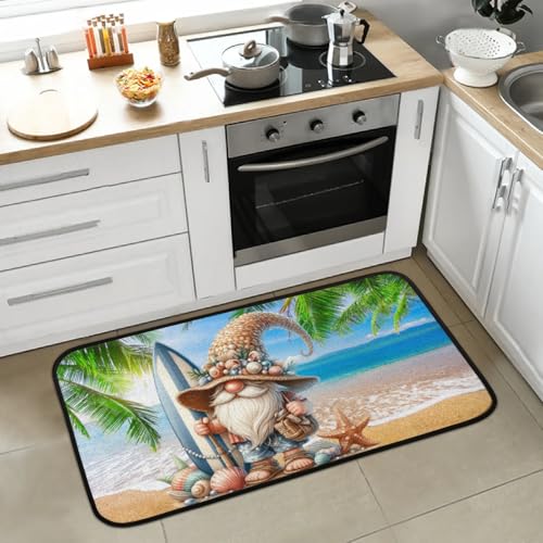 Gnome Beach Kitchen Rug Non-Slip Indoor Carpet Absorbent Welcome Mat - color: A:a-3