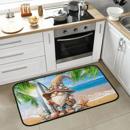 Gnome Beach Kitchen Rug Non-Slip Indoor Carpet Absorbent Welcome Mat - color: A:a-3