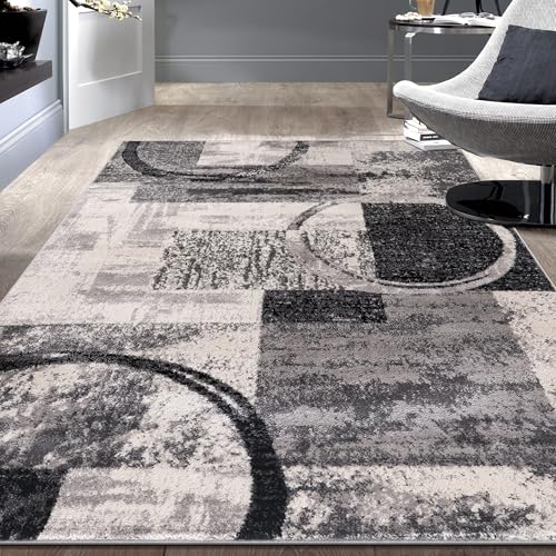 Rugshop Circle Design Contemporary Fade-Resistant Area Rug Cream 3'3" x 5' - color: Cream, size: 3'3" x 5' (Rectangular)
