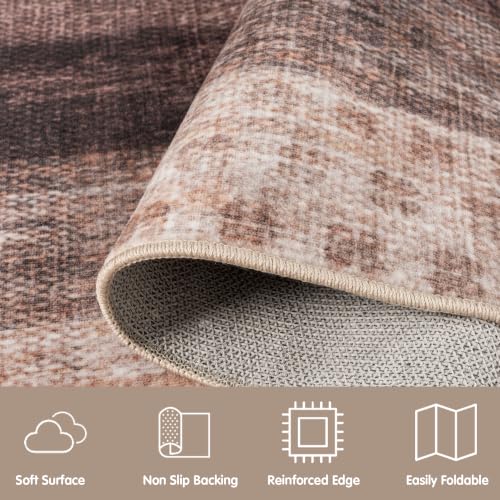 Neutral Geometric Brown 9x12 ft Large Rug for Living Room Bedroom - color: Brown, size: 9' x 12' (Rectangular)
