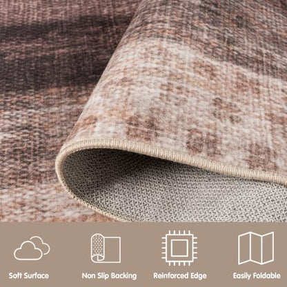 Neutral Geometric Brown 9x12 ft Large Rug for Living Room Bedroom - color: Brown, size: 9' x 12' (Rectangular)
