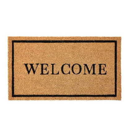 KANKUN Coco Coir Door Mat with Heavy Duty Backing, Welcome Doormat (17" x 30"), Doormat Entrance (Welcome2-1Pack) - color: Welcome2 - 1pack