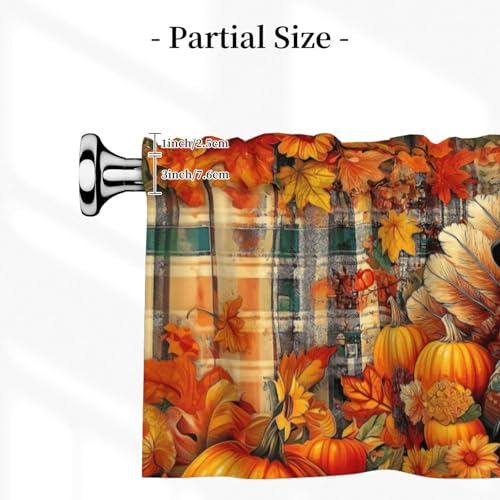 Thanksgiving Turkey Valances for Windows Rod Pocket Curtain Valance 1 Panel Short Curtains for Kitchen Bathroom Living Room Bedroom Window Treatments - color: Thanksgiving Turkey