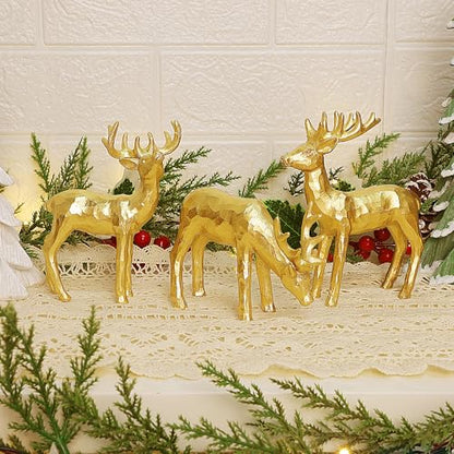 Lulu Home 3 PCS Christmas Tabletop Decorations, Resin Reindeer Peer - style: 3 Peers