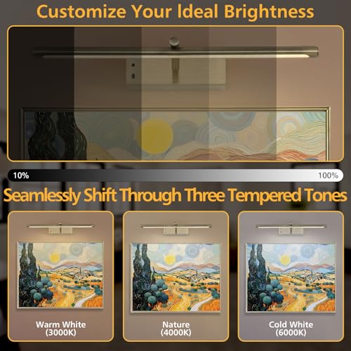 Bronze Picture Light for Wall, Battery Operated LED Wall Sconce - color: Bronze
