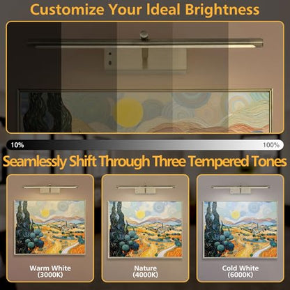 Bronze Picture Light for Wall, Battery Operated LED Wall Sconce - color: Bronze