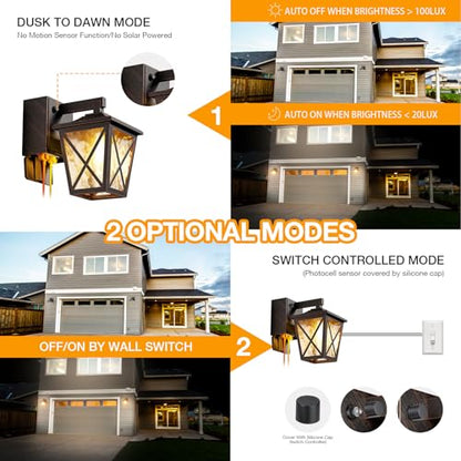 Ehaho Porch Light with GFCI Outlet Aircraft Grade Aluminum Alloy Bronze 1PC - color: Bronze, size: 1PC