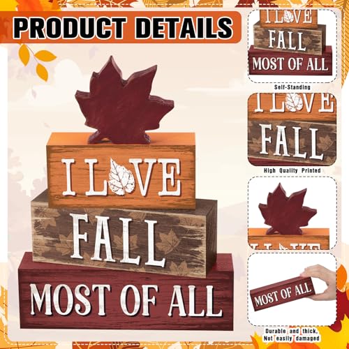 Yousoontic 4 Pcs Fall Maple Leaf Figurines Set, Rustic Farmhouse Decor - style: Autumn Maple Leaf