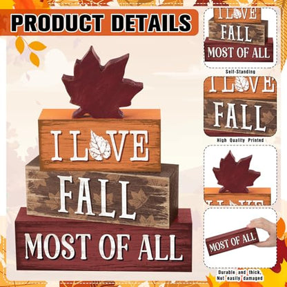 Yousoontic 4 Pcs Fall Maple Leaf Figurines Set, Rustic Farmhouse Decor - style: Autumn Maple Leaf