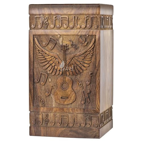 Guitar Wings Keepsake Urns for Human Ashes, Set of 4, Rosewood - color: Rosewood, size: Keepsake Set of 4 (20 Cu In Each)