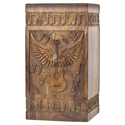 Guitar Wings Keepsake Urns for Human Ashes, Set of 4, Rosewood - color: Rosewood, size: Keepsake Set of 4 (20 Cu In Each)