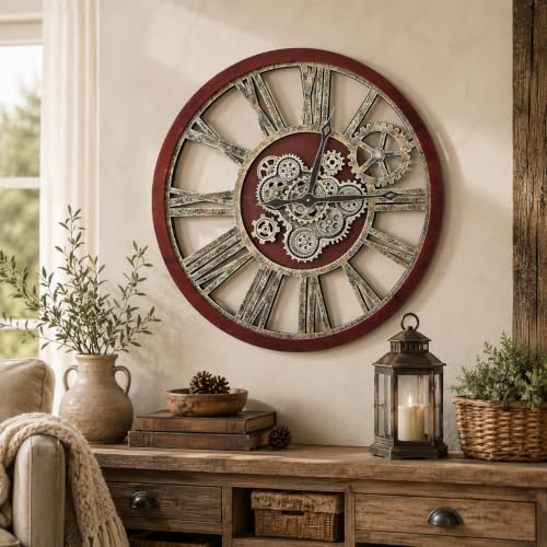 The B-Style Wall Clock, 30 Inch, Black Walnut Wood and Bronze - color: Black Walunt Wood and Bronze, size: 30 inch (76 cm)