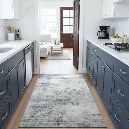 Toneed 3x5 Washable Non Slip Area Rugs for Bedroom Living Room, Grey - color: Light Neutral Gray, size: 3' x 5' (Rectangular)