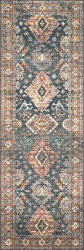 Loloi Skye Sea/Rust 2'-0" x 5'-0" Accent Rug - color: Sea / Rust, size: 2' x 5' (Rectangular)