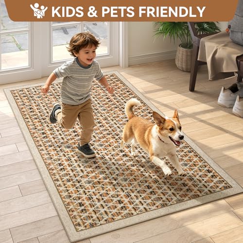 2x8ft Non Slip Hallway Runner Rug，Low Pile Kitchen Runner Rug,Grey - color: Orange, size: 2'x8'