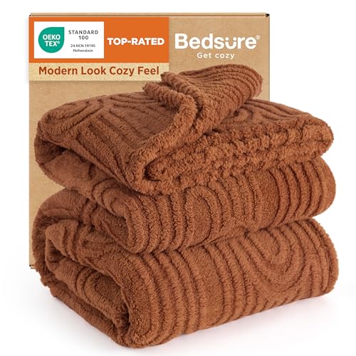 Bedsure GentleSoft Fleece Blanket Queen Size for Bed - Super Soft & Cozy, Fluffy Blankets for Women & Girls, Ideal for Sofa & Couch, Orange, 90x90 Inches - color: Orange, size: Queen (90" x 90")