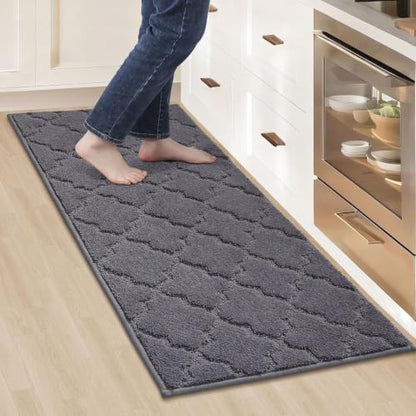 COSY HOMEER Kitchen Rugs Non Slip Washable 20"x48",Dark Grey - color: Dark Grey, size: 20"X 48"