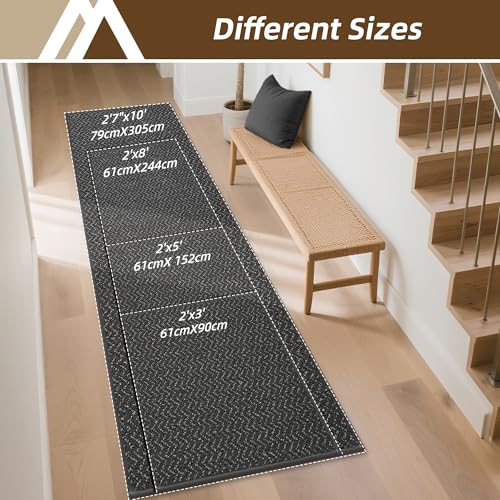 COSY HOMEER Hallway Runner Rugs Non-Slip Washable 2'x5' Dark Grey - color: Dark Grey, size: 2' x 5'