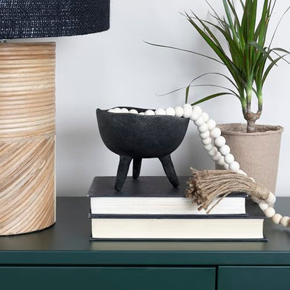 Creative Co-Op Boho Terracotta Footed Bowl, Slate Grey - color: Slate Grey, size: 4"