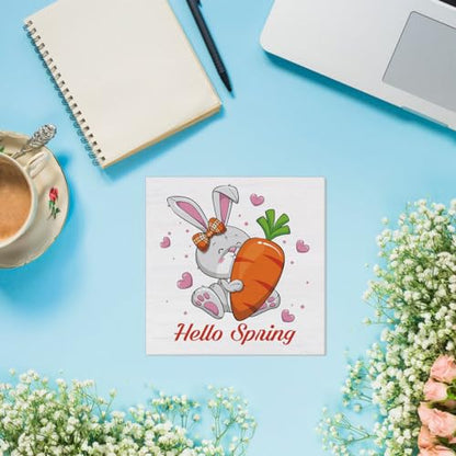 Spring Decor Hello Spring Bunny Wooden Sign, Farmhouse Spring Desk - color: a-5