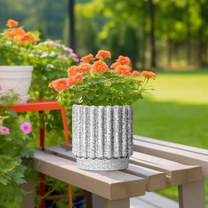 Ceramicfor Ceramic Planter, 7.6 Inch, Black and White - color: Black and White, size: 7.6 Inch