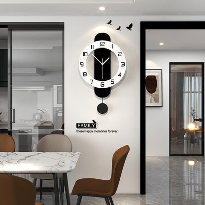 Modern Wall Clock Battery Operated Large Clocks for Living Room - size: 12.6*24 inch
