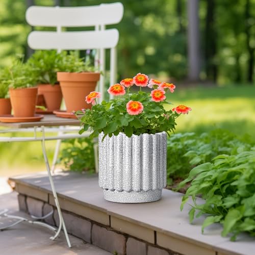 Ceramicfor Ceramic Flower Pot, 9.6 Inch, Black and White - color: Black and White, size: 9.6 Inch